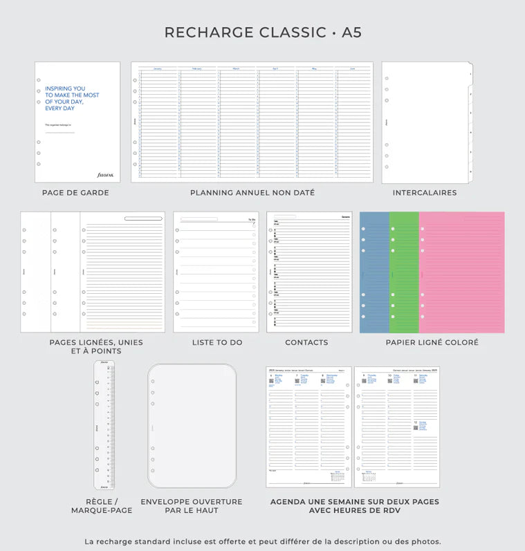 Organiseur FILOFAX Domino Soft - A5 - Duck Egg