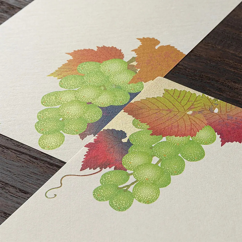 Papier à lettres MIDORI washi - 177 x 84 mm - Grappes de raisin