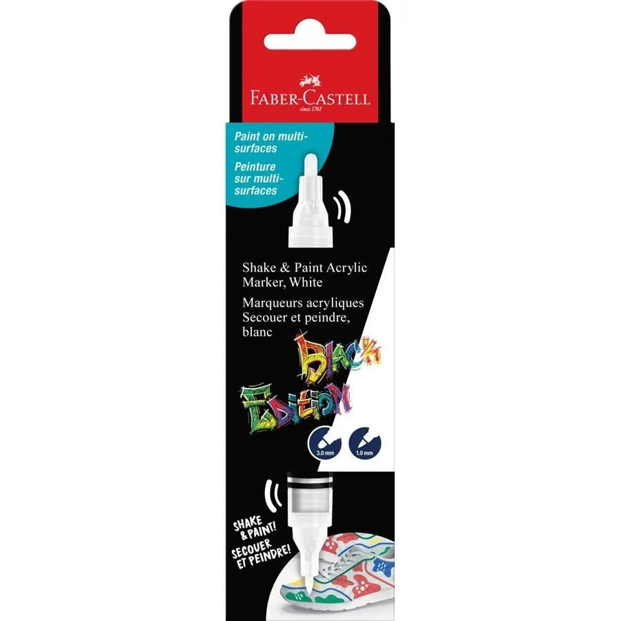 Marqueur Acrylique Shake & Paint BLACK EDITION – Blanc – FABER - CASTELL - 6933256660541