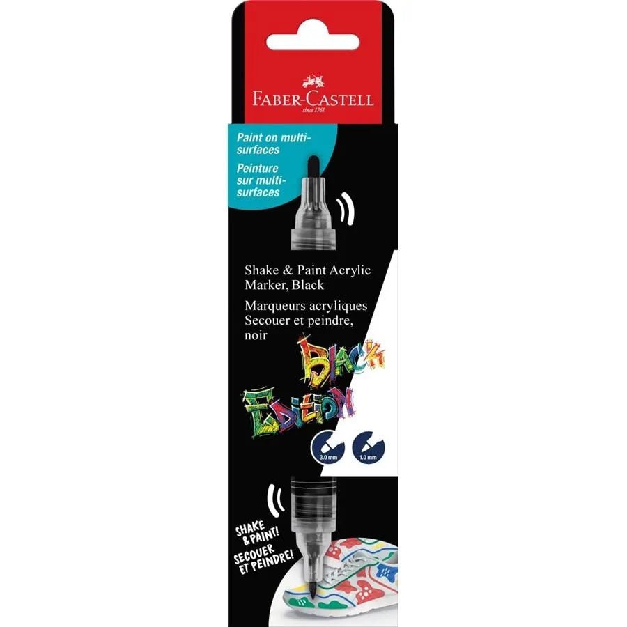 Marqueur Acrylique Shake & Paint BLACK EDITION – Noir – FABER - CASTELL - 6933256660534