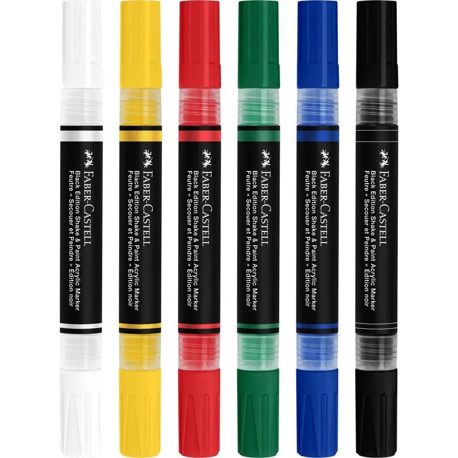 Marqueurs Acryliques Shake & Paint BLACK EDITION – 6xClassic – FABER - CASTELL - !6933256660497