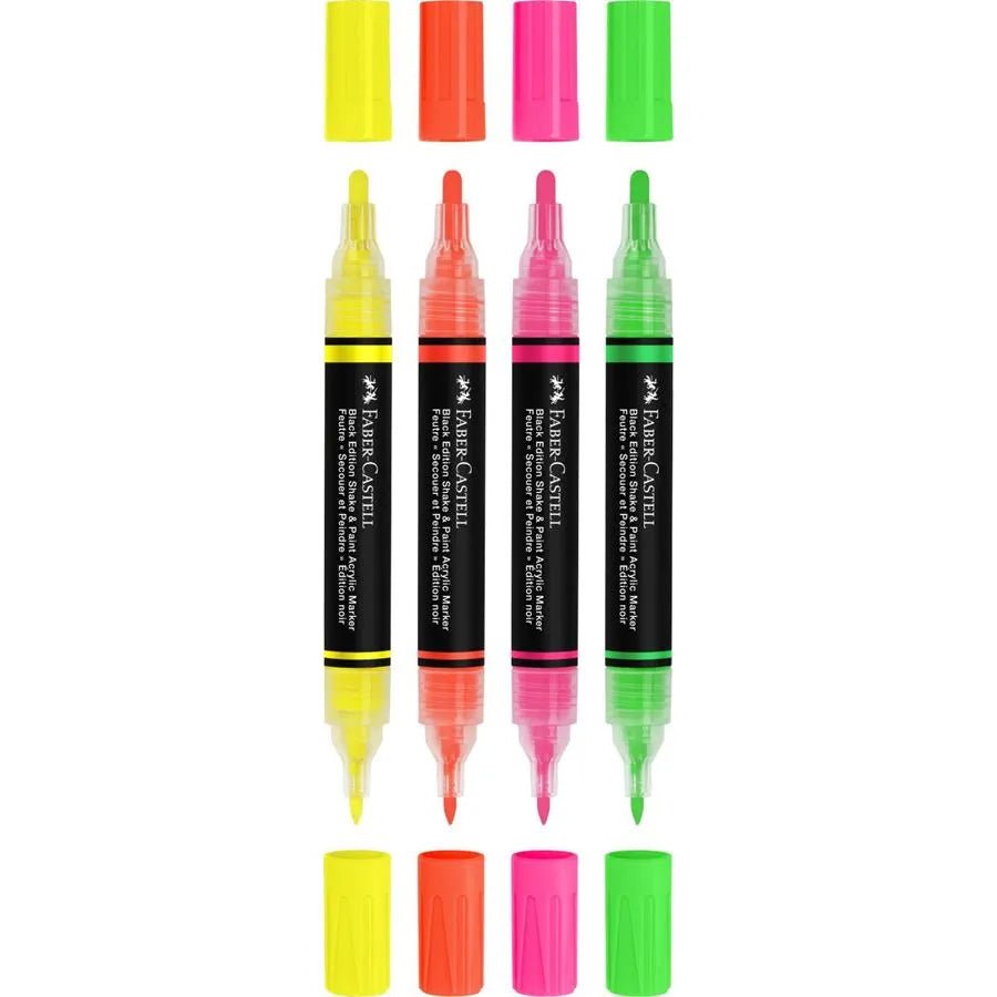 Marqueurs Acryliques Shake & Paint BLACK EDITION – Neon – FABER - CASTELL - 6933256660503