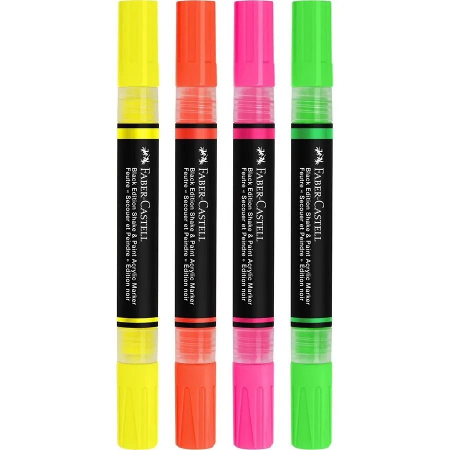 Marqueurs Acryliques Shake & Paint BLACK EDITION – Neon – FABER - CASTELL - 6933256660503