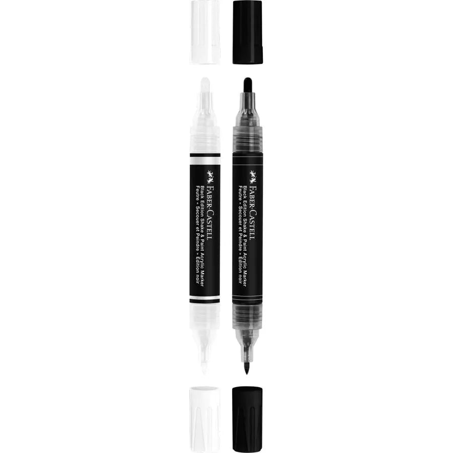 Marqueurs Acryliques Shake & Paint BLACK EDITION – Noir & Blanc – FABER - CASTELL - 6933256660527