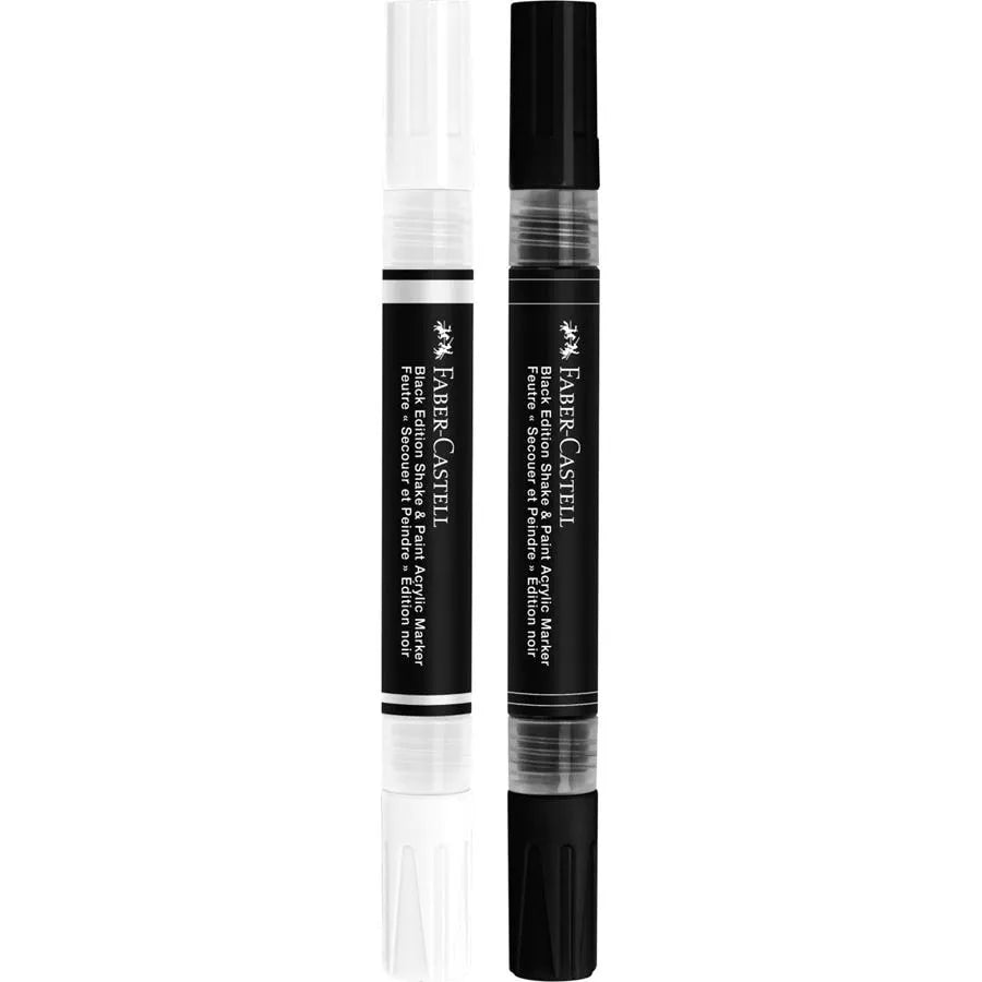 Marqueurs Acryliques Shake & Paint BLACK EDITION – Noir & Blanc – FABER - CASTELL - 6933256660527