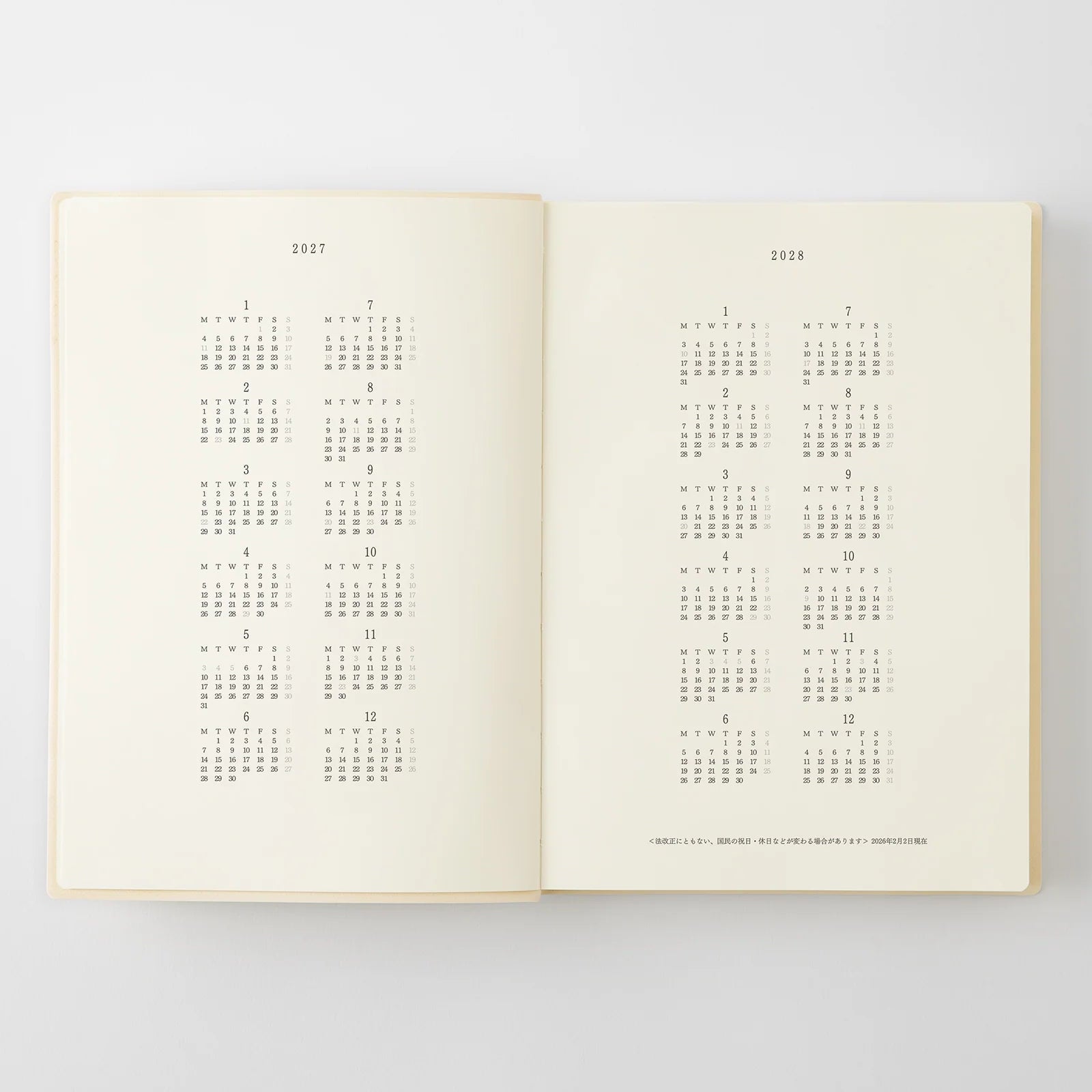 Agenda 2027 MD Notebook Diary 1 Day 1 Page - A5