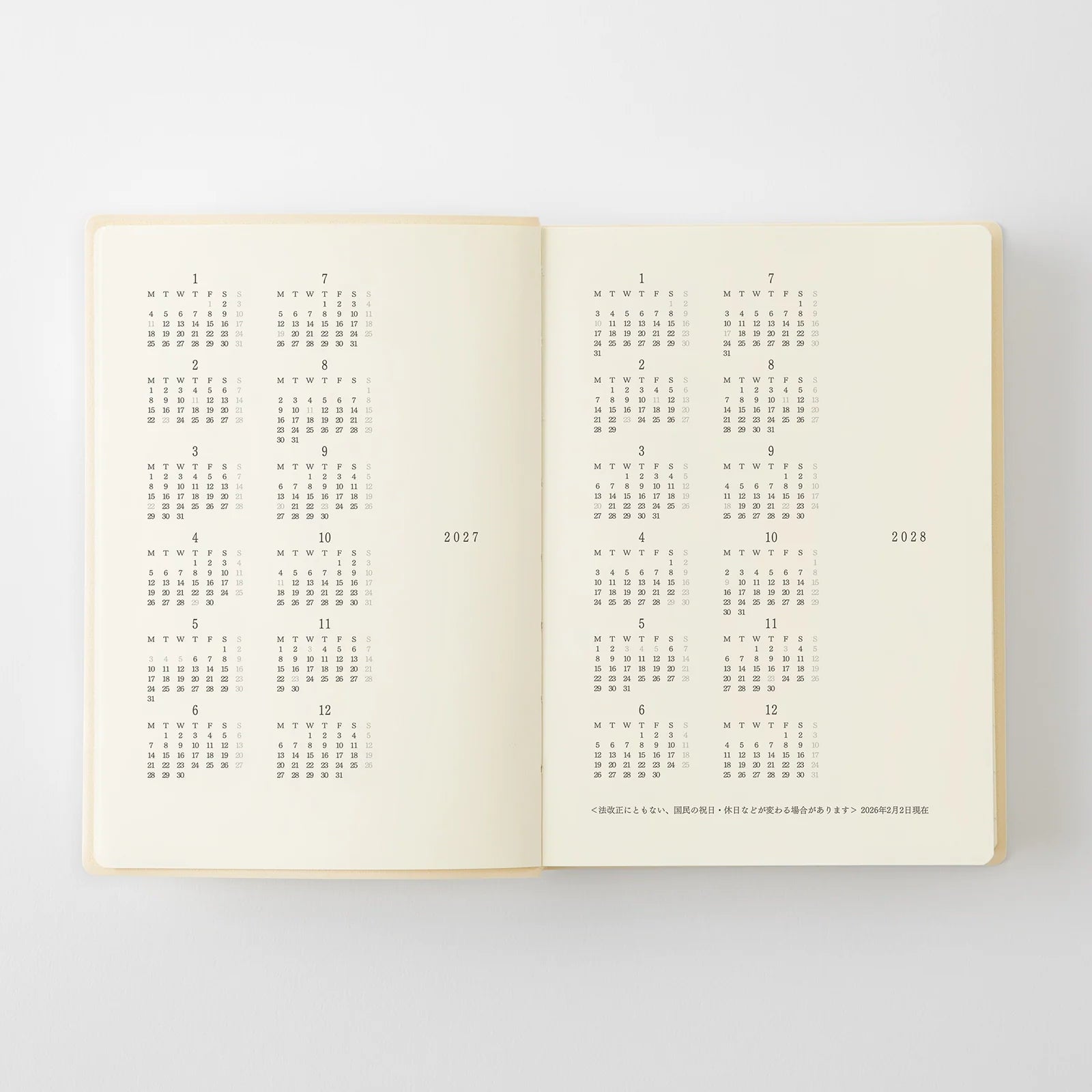 Agenda 2027 MD Notebook Diary 1 Day 1 Page - A6