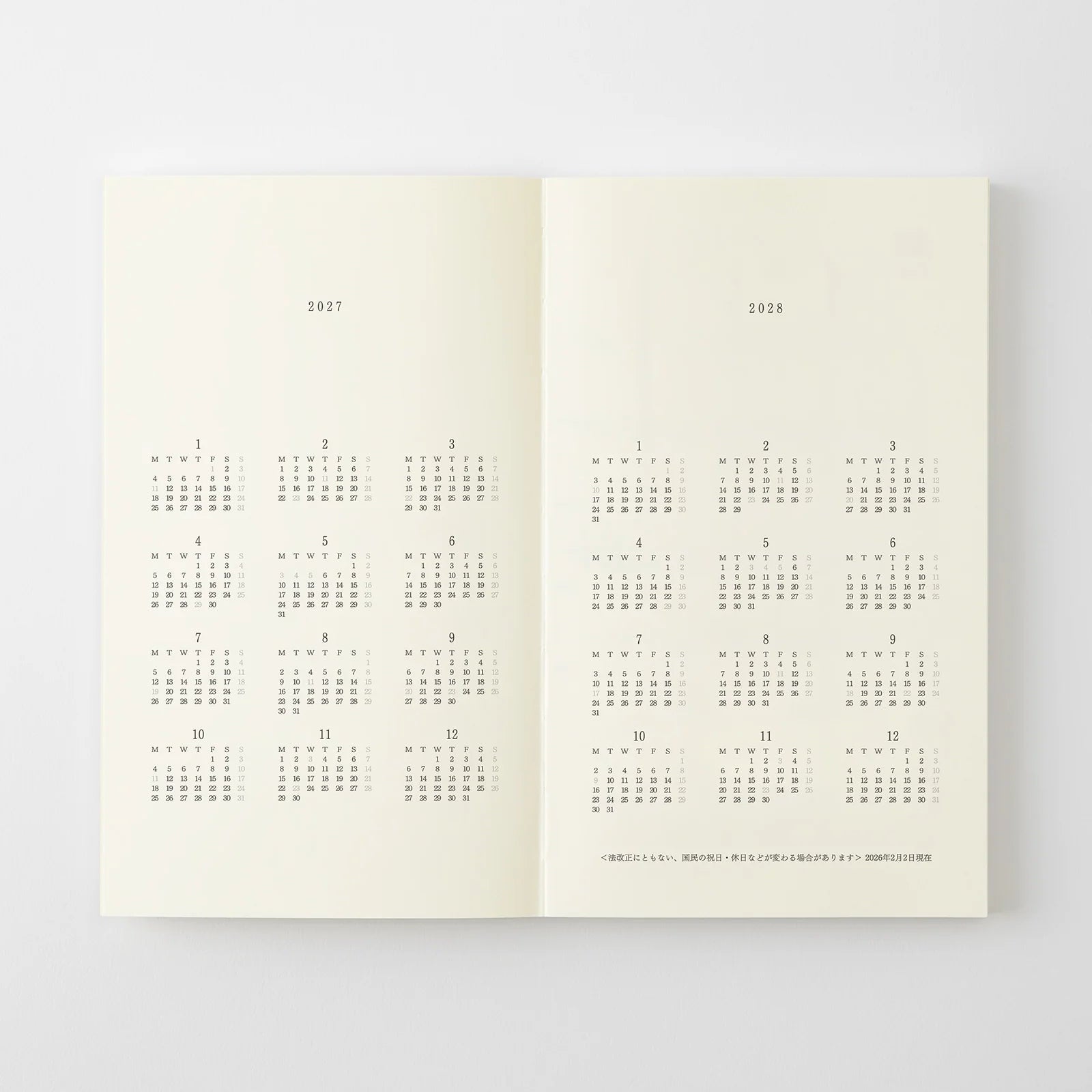 Agenda 2027 MD Notebook Diary - B6 Slim