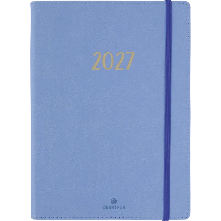 Agenda 2027 OBERTHUR My Hello Agenda - 15 x 21 cm - 1 semaine sur 2 pages - Orientation horizontale - Bleu ciel