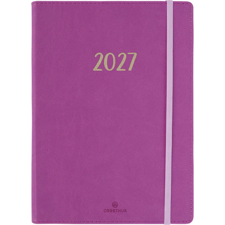 Agenda 2027 OBERTHUR My Hello Agenda - 15 x 21 cm - 1 semaine sur 2 pages - Orientation horizontale - Pivoine
