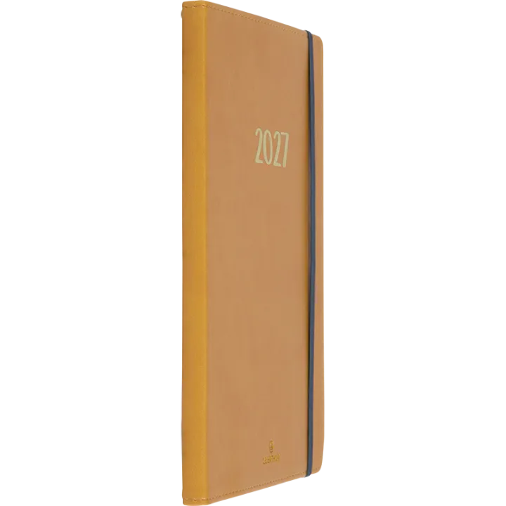 Agenda 2027 OBERTHUR My Hello Agenda - 15 x 21 cm - 1 semaine sur 2 pages - Orientation horizontale - Moutarde