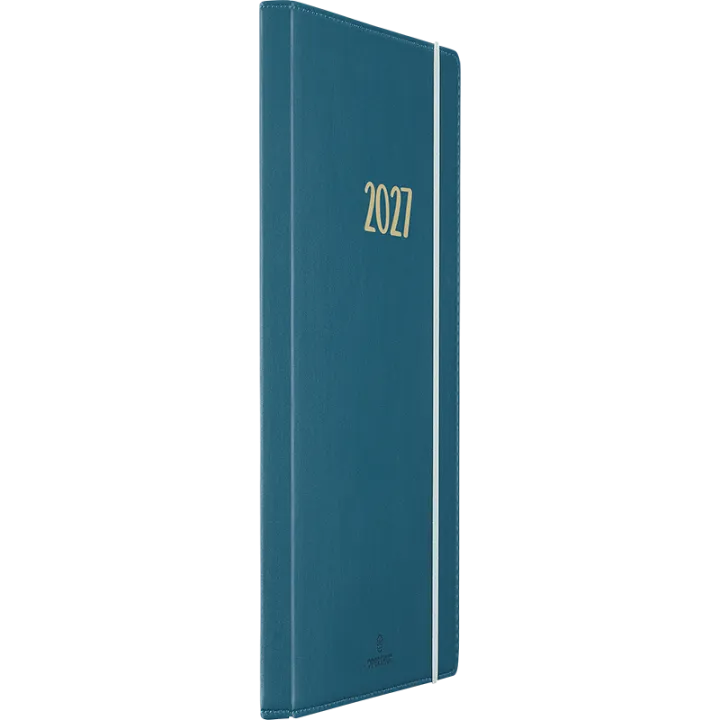Agenda 2027 OBERTHUR My Hello Agenda - 15 x 21 cm - 1 semaine sur 2 pages - Orientation horizontale - Bleu canard