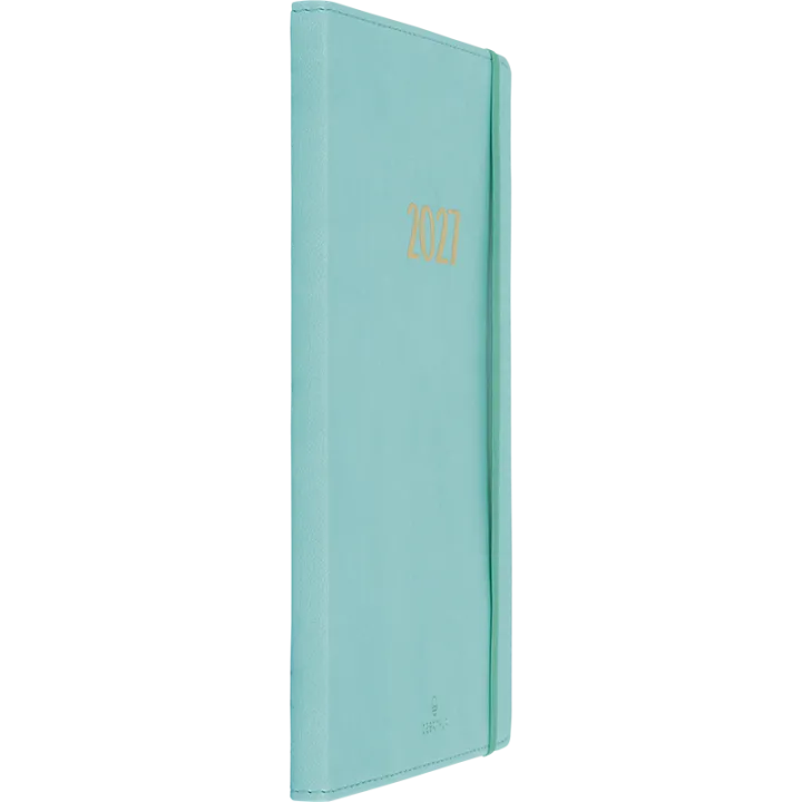 Agenda 2027 OBERTHUR My Hello Agenda - 15 x 21 cm - 1 semaine sur 2 pages - Orientation horizontale - Bleu turquoise