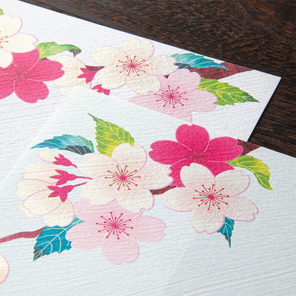 Papier à lettres MIDORI washi - 177 x 168 mm - Fleurs de Cerisier -