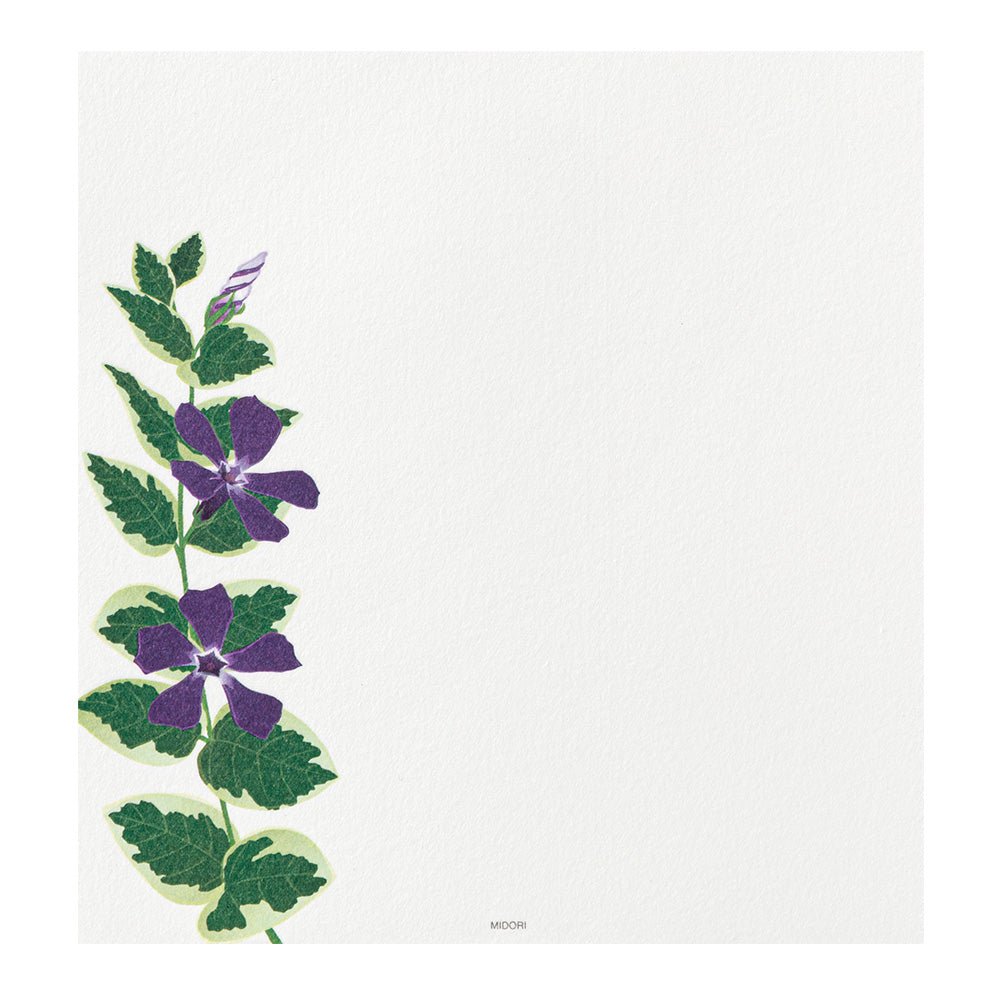 Papier à lettres MIDORI washi - 177 x 168 mm - Fleurs d'Été - 4902805871693