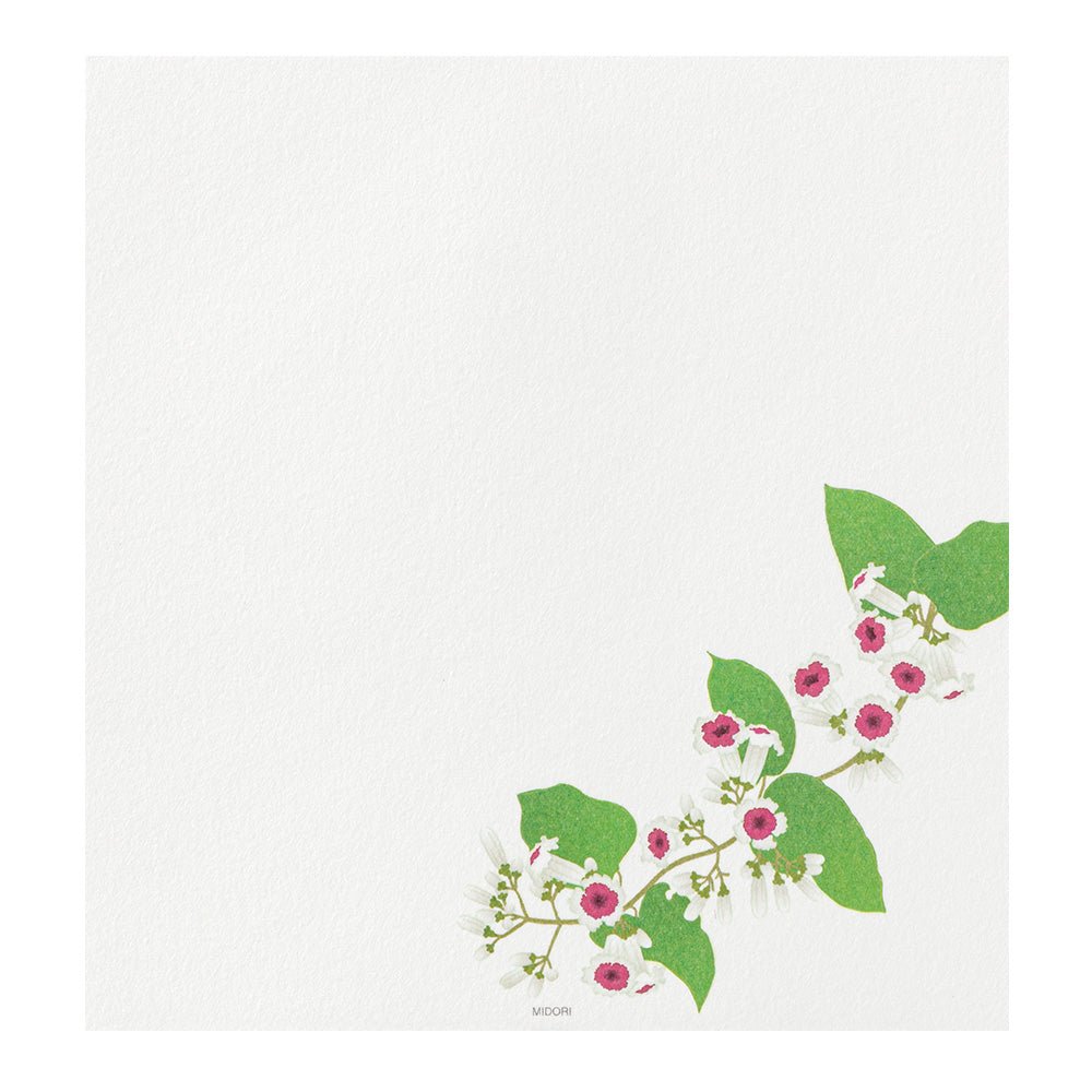 Papier à lettres MIDORI washi - 177 x 168 mm - Fleurs d'Été - 4902805871693