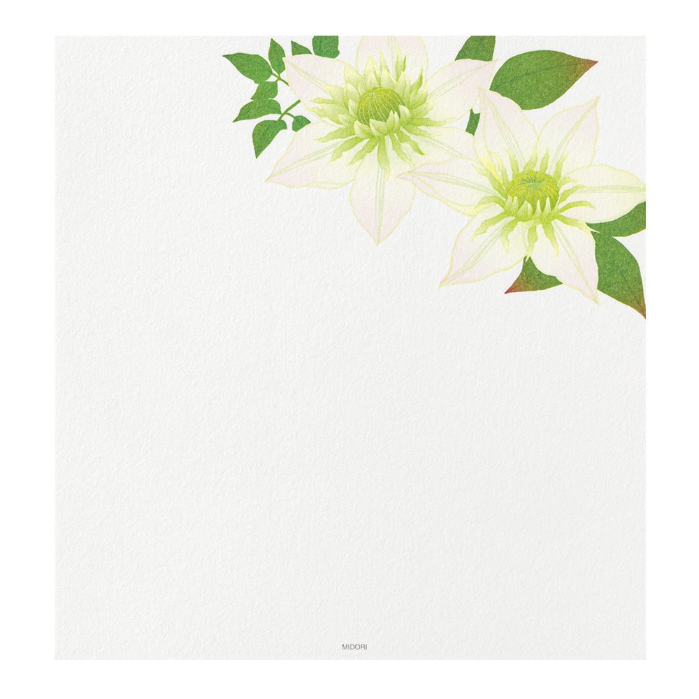 Papier à lettres MIDORI washi - 177 x 168 mm - Fleurs d'Été - 4902805871693