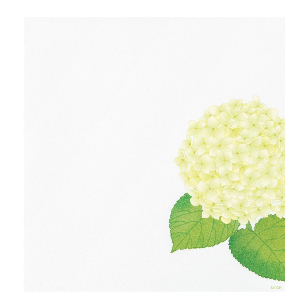 Papier à lettres MIDORI washi - 177 x 168 mm - Hortensia -
