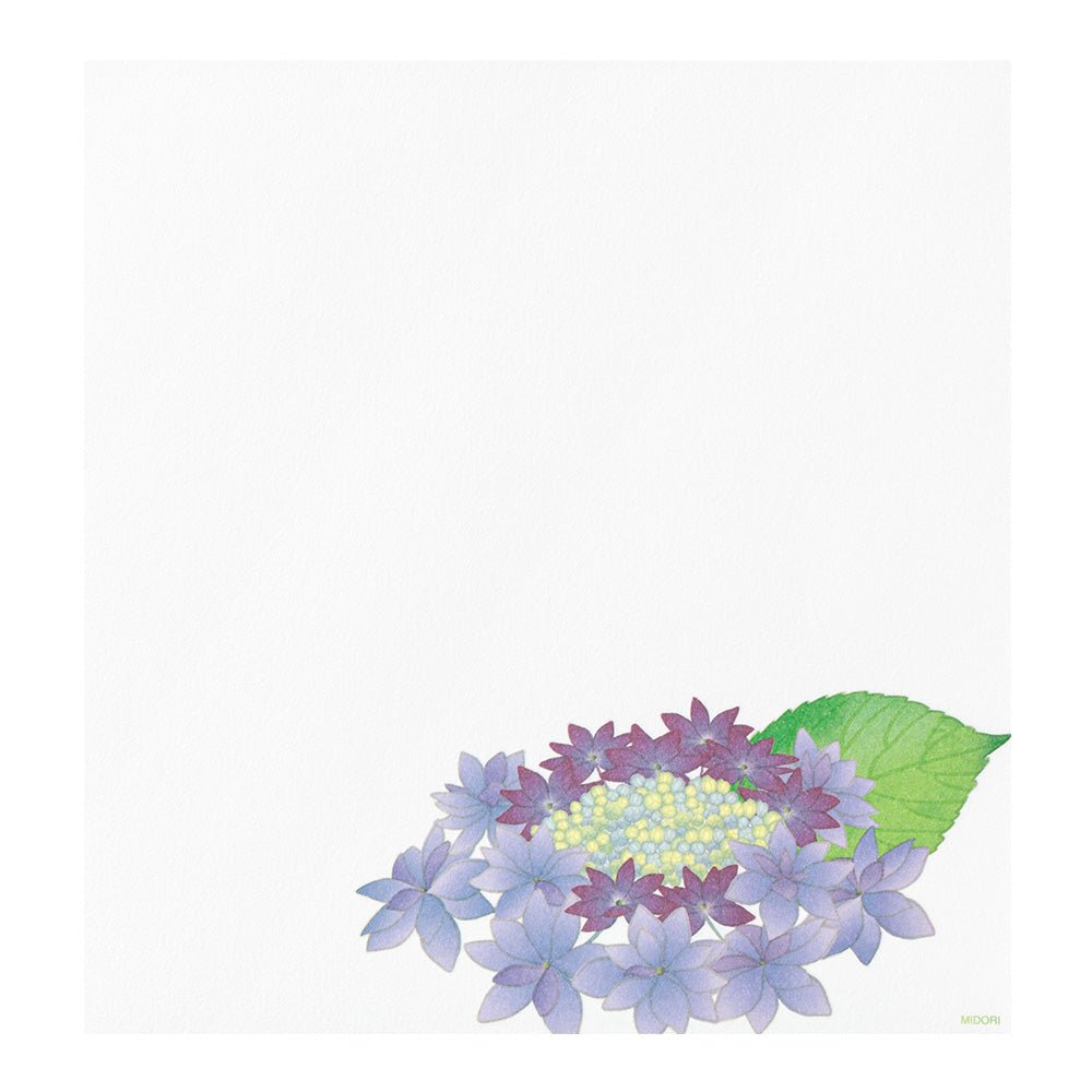 Papier à lettres MIDORI washi - 177 x 168 mm - Hortensia -