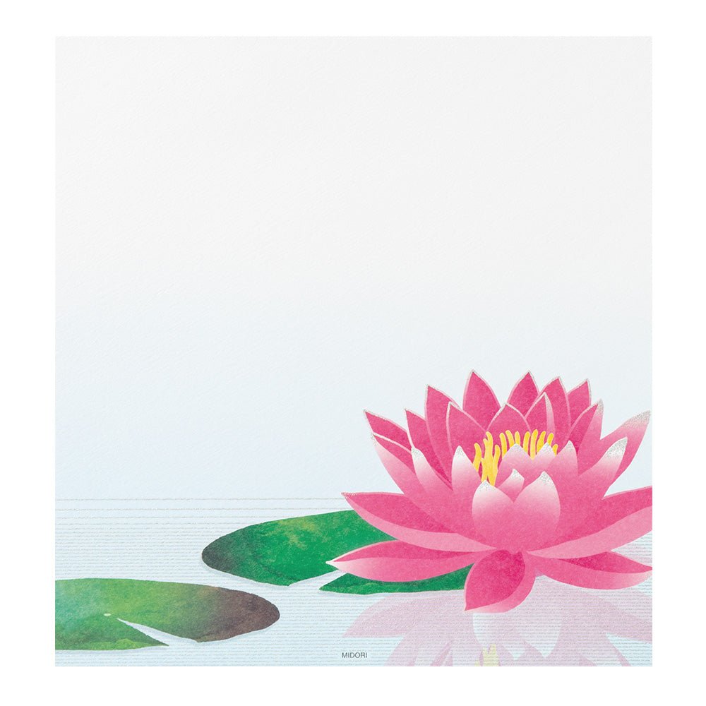 Papier à lettres MIDORI washi - 177 x 168 mm - Nénuphar - 4902805871754