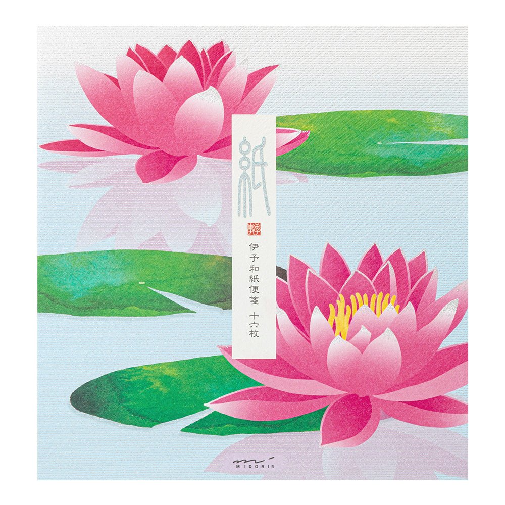 Papier à lettres MIDORI washi - 177 x 168 mm - Nénuphar - 4902805871754