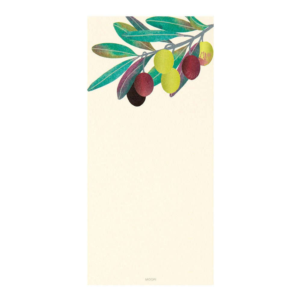 Papier à lettres MIDORI washi - 177 x 84 mm - Feuille d'Olivier - 4902805895927