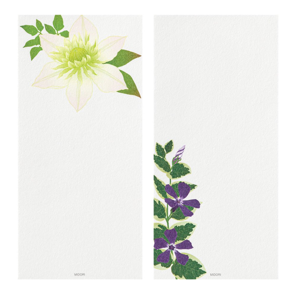 Papier à lettres MIDORI washi - 177 x 84 mm - Fleurs d'Été - 4902805895873