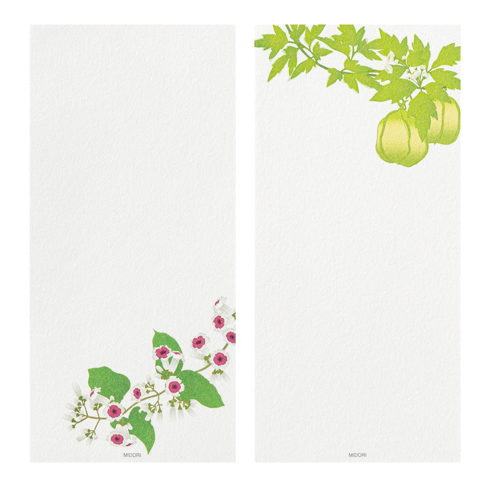 Papier à lettres MIDORI washi - 177 x 84 mm - Fleurs d'Été - 4902805895873