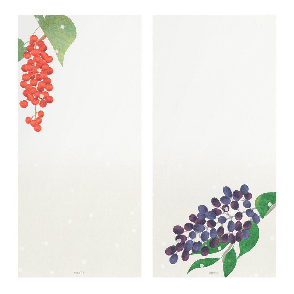 Papier à lettres MIDORI washi - 177 x 84 mm - Fruits d'Hiver - 4902805895958