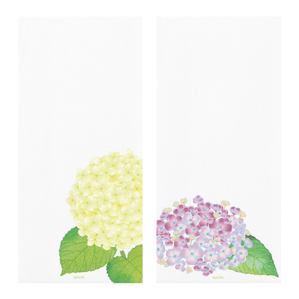 Papier à lettres MIDORI washi - 177 x 84 mm - Hortensia -