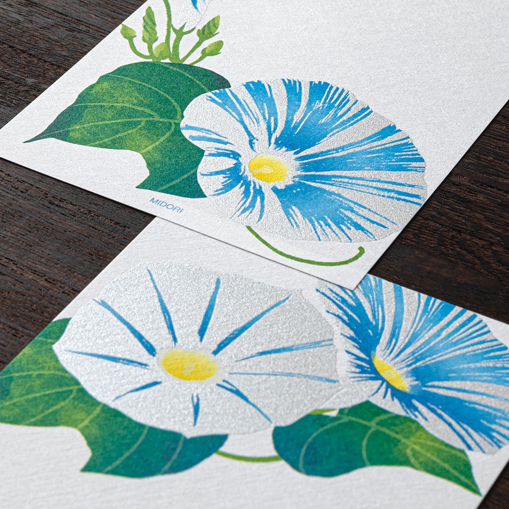Papier à lettres MIDORI washi - 177 x 84 mm - Ipomée - 4902805895897