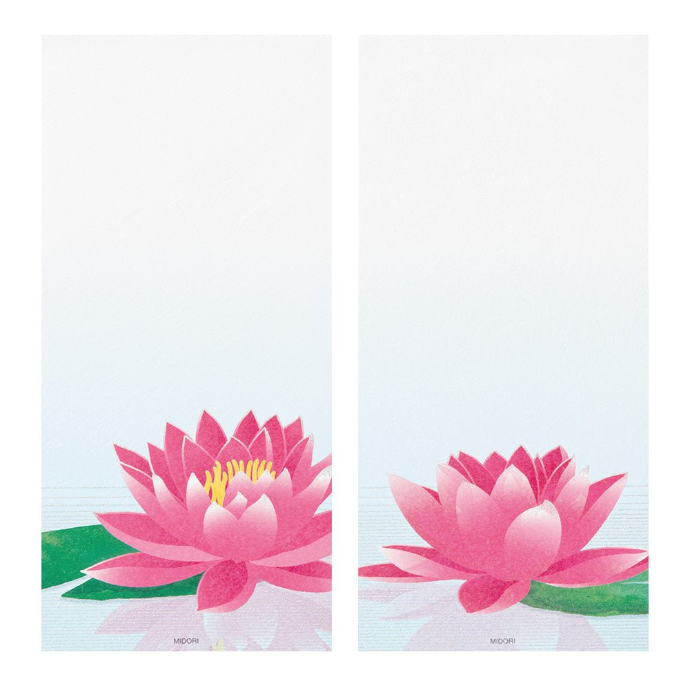 Papier à lettres MIDORI washi - 177 x 84 mm - Nénuphar - 4902805895903