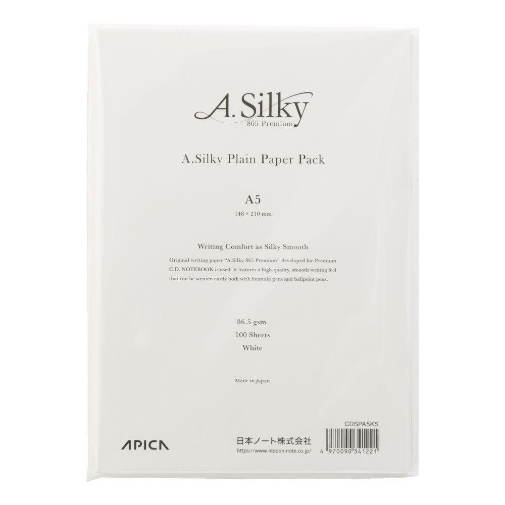 Paquet de 100 feuilles APICA A.Silky 865 Premium - A5 - 86,5 g/m² - Blanc - 4970090341221