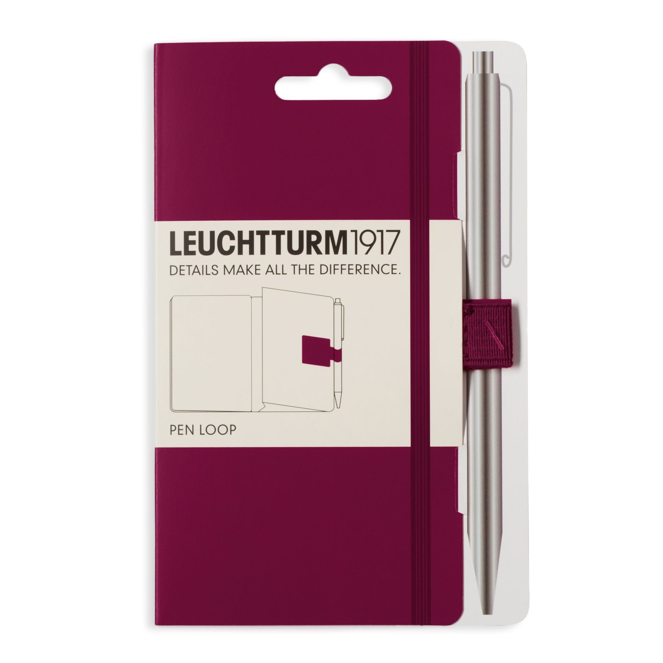 Passant autocollant LEUCHTTURM1917 Pen Loop - Port Red - 4004117551642