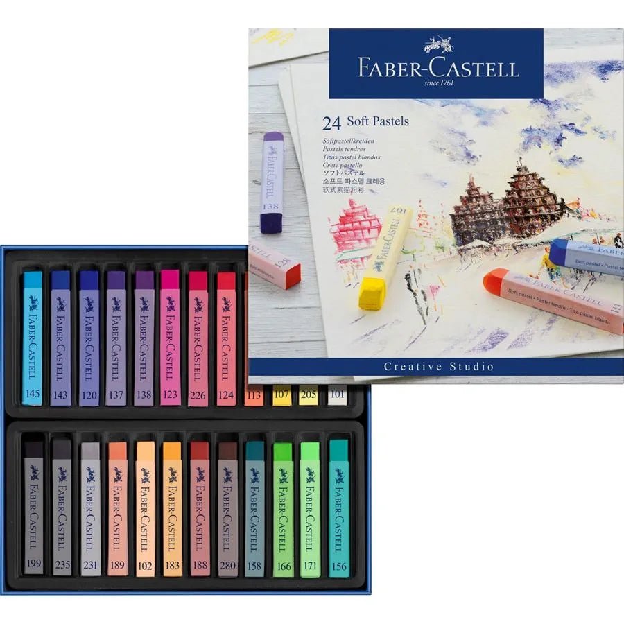 Pastels tendres CREATIVE STUDIO - Boîte 24 couleurs - FABER - CASTELL - 4005401283249