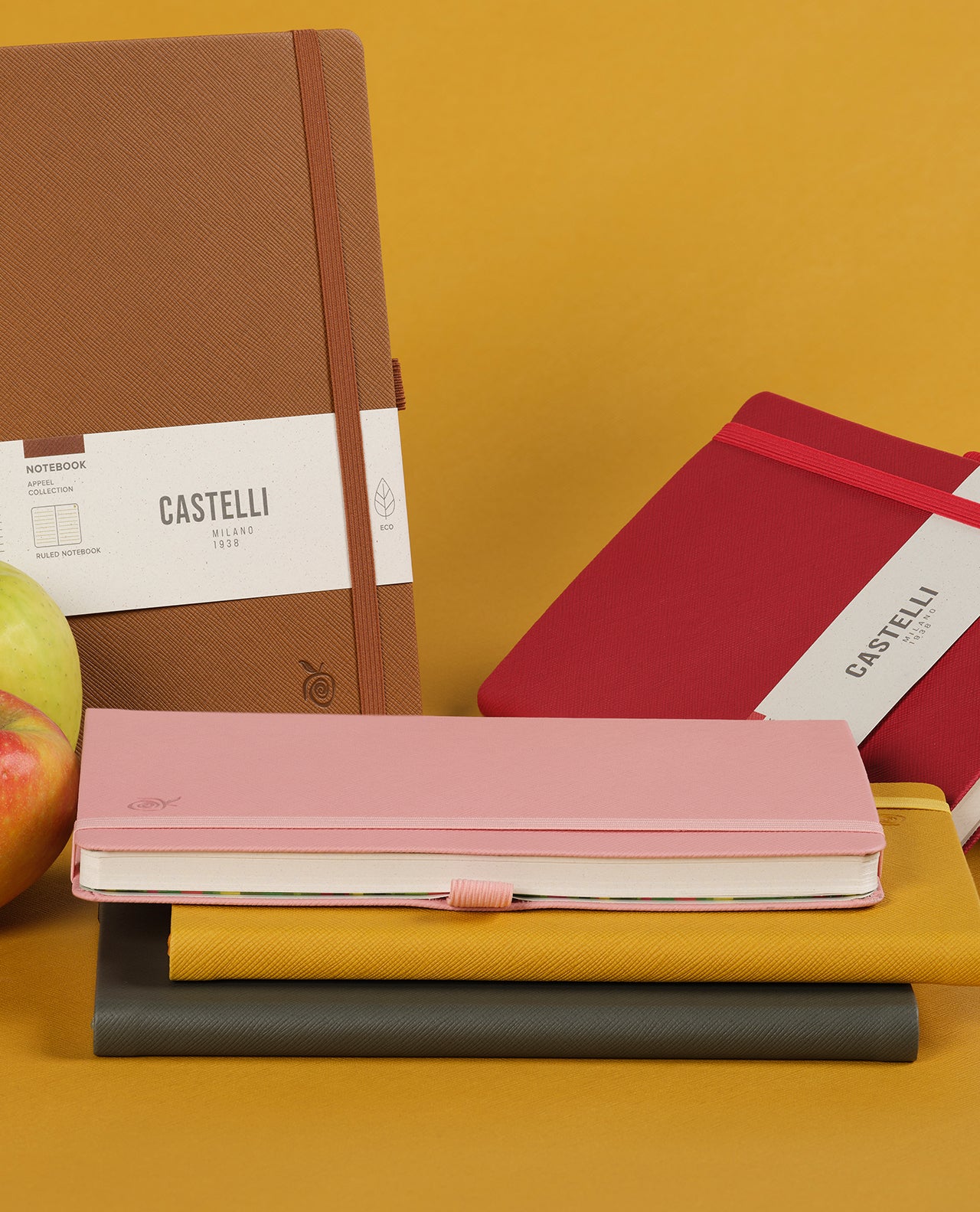 Carnet CASTELLI MILANO Appeel Classic - 13 x 21 cm - Hardcover - Ligné - Pink