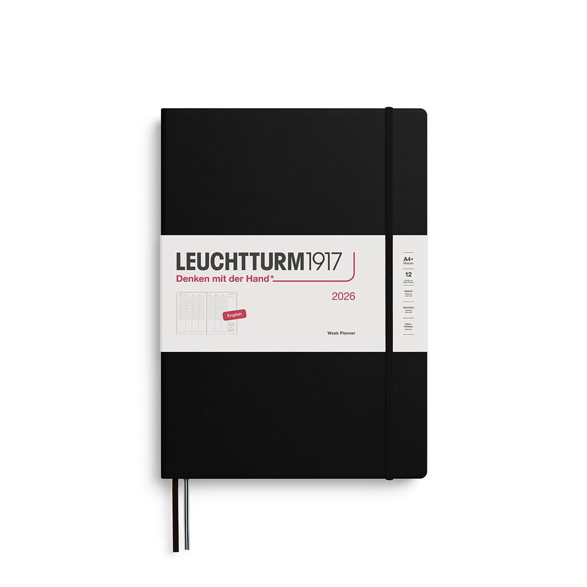 Planificateur Semainier 2026 LEUCHTTURM1917, Anglais - A4+ - Hardcover - Black - 4004117666452