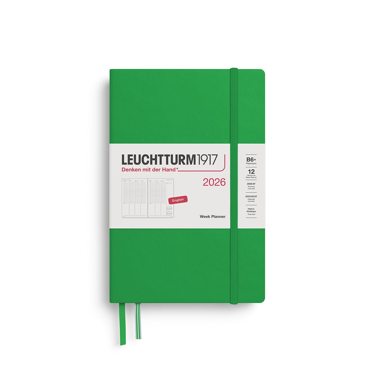 Planificateur Semainier 2026 LEUCHTTURM1917, Anglais - B6+ - Hardcover - Spring Leaf - 4004117666612