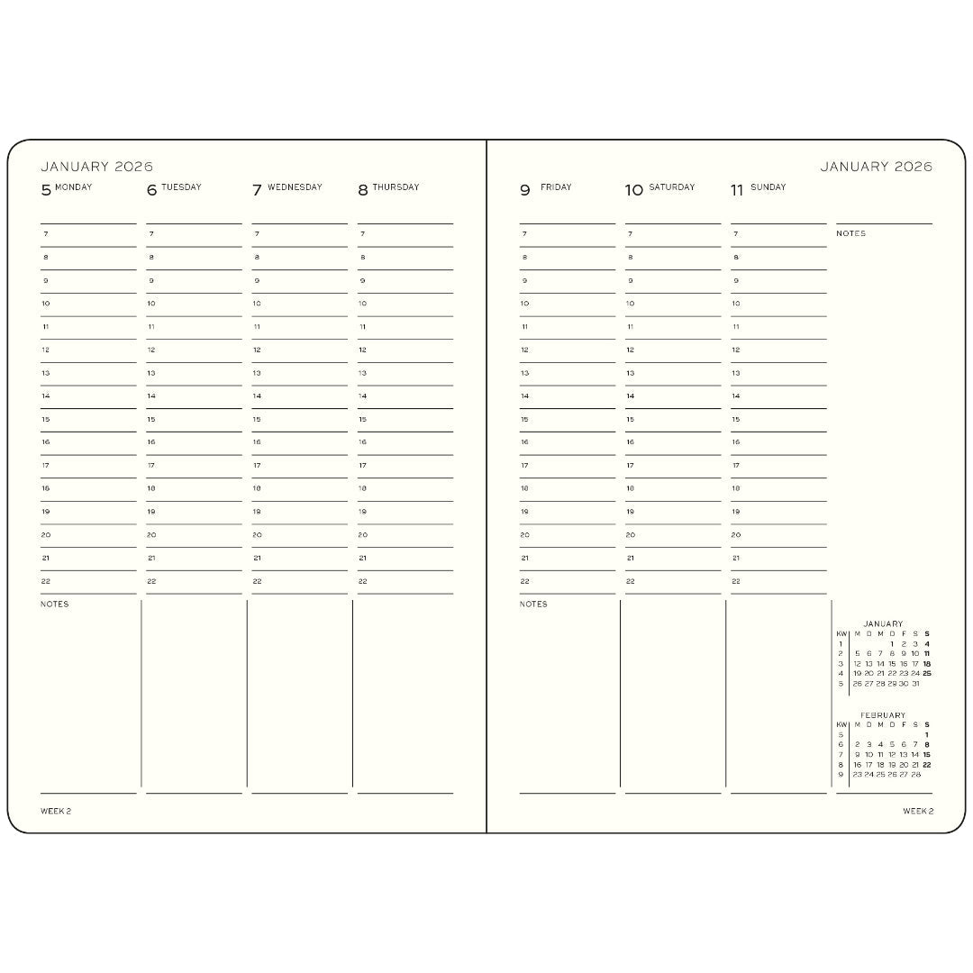 Planificateur Semainier Universitaire 2025 - 2026 (18 mois) LEUCHTTURM1917, Anglais - A4+ - Hardcover - Black - 4004117667077