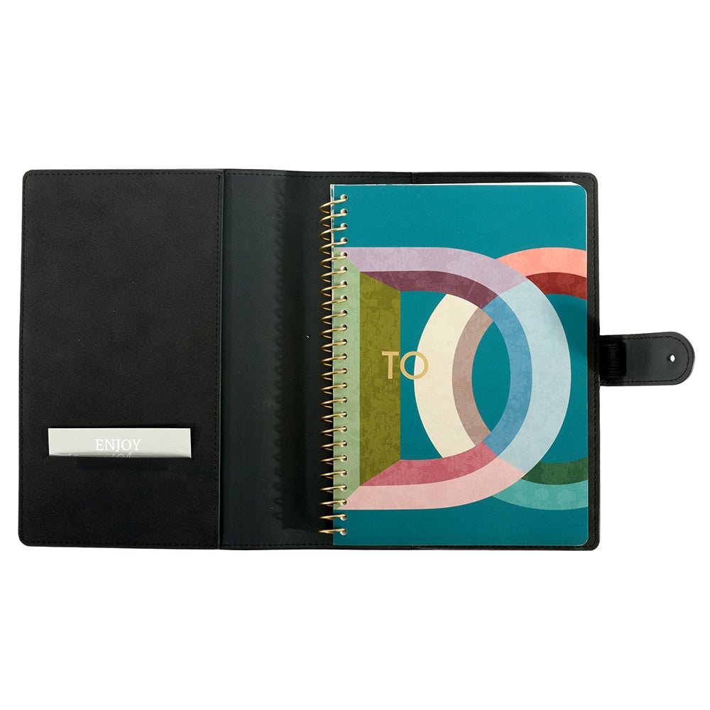 Planner en cuir végétal ARTEBENE Majoie - A5 - Pointillé - Noir - 144p - 4035461329267