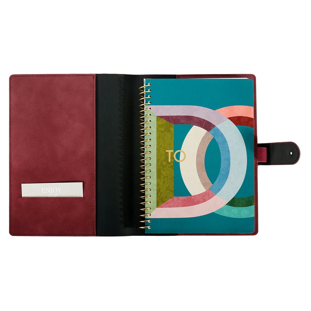 Planner en cuir végétal ARTEBENE Majoie - A5 - Pointillé - Rouge - 144p - 4035461324590