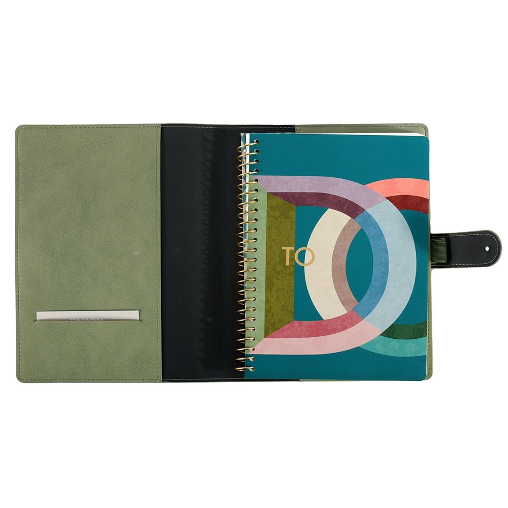 Planner en cuir végétal ARTEBENE Majoie - A5 - Pointillé - Sauge - 144p - 4035461324620
