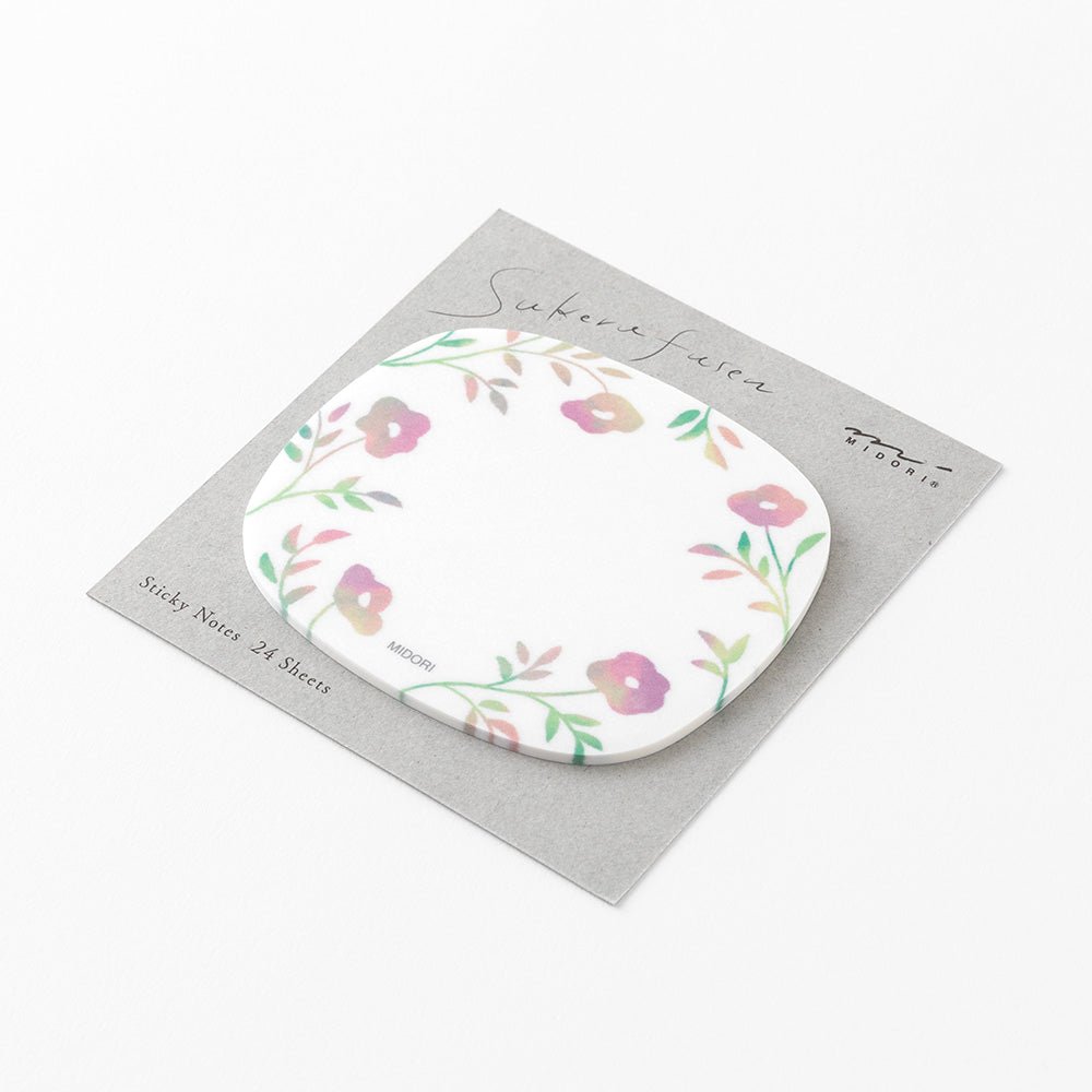 Post - it MIDORI Sukeru Fusen - Fleurs roses -