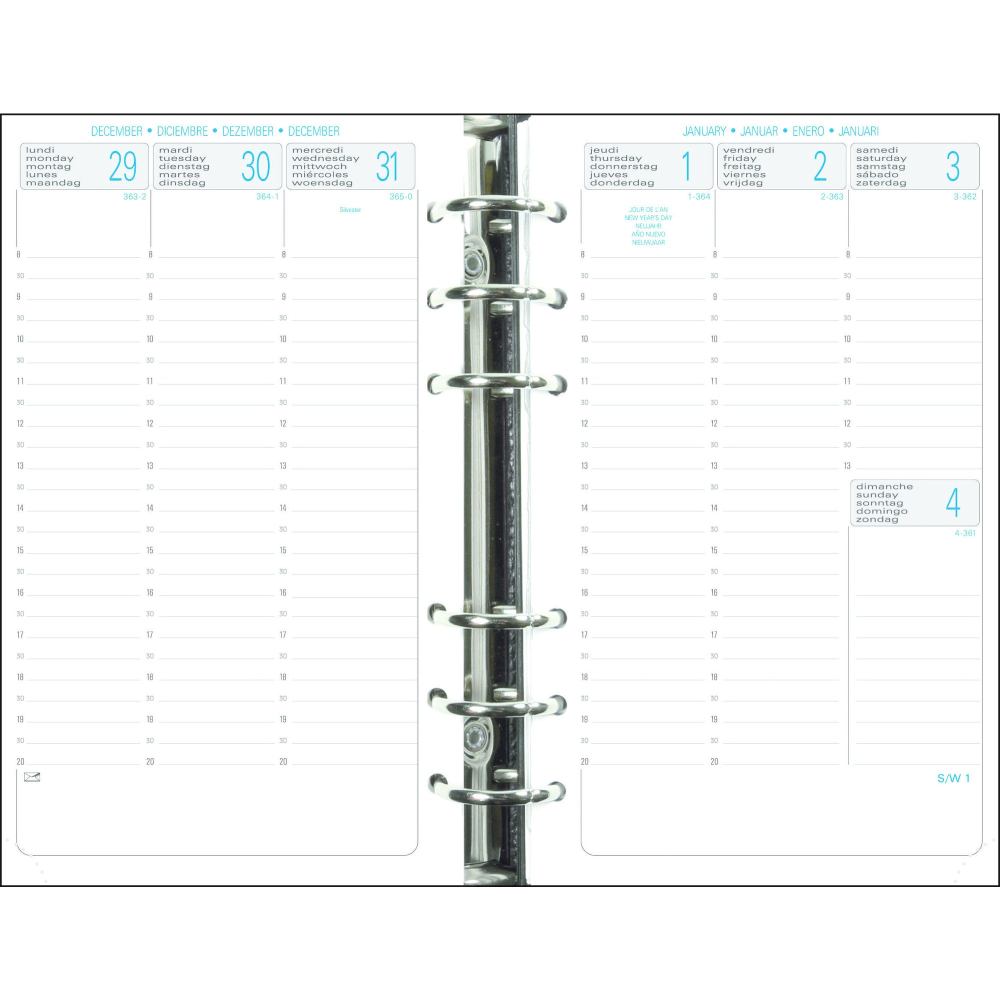 Recharge 2024-2025 EXACOMPTA Exatime 17 SAD Semainier Vertical 18272E - 1 semaine sur 2 pages - 10.5 x 17.2 cm - 3660942001250
