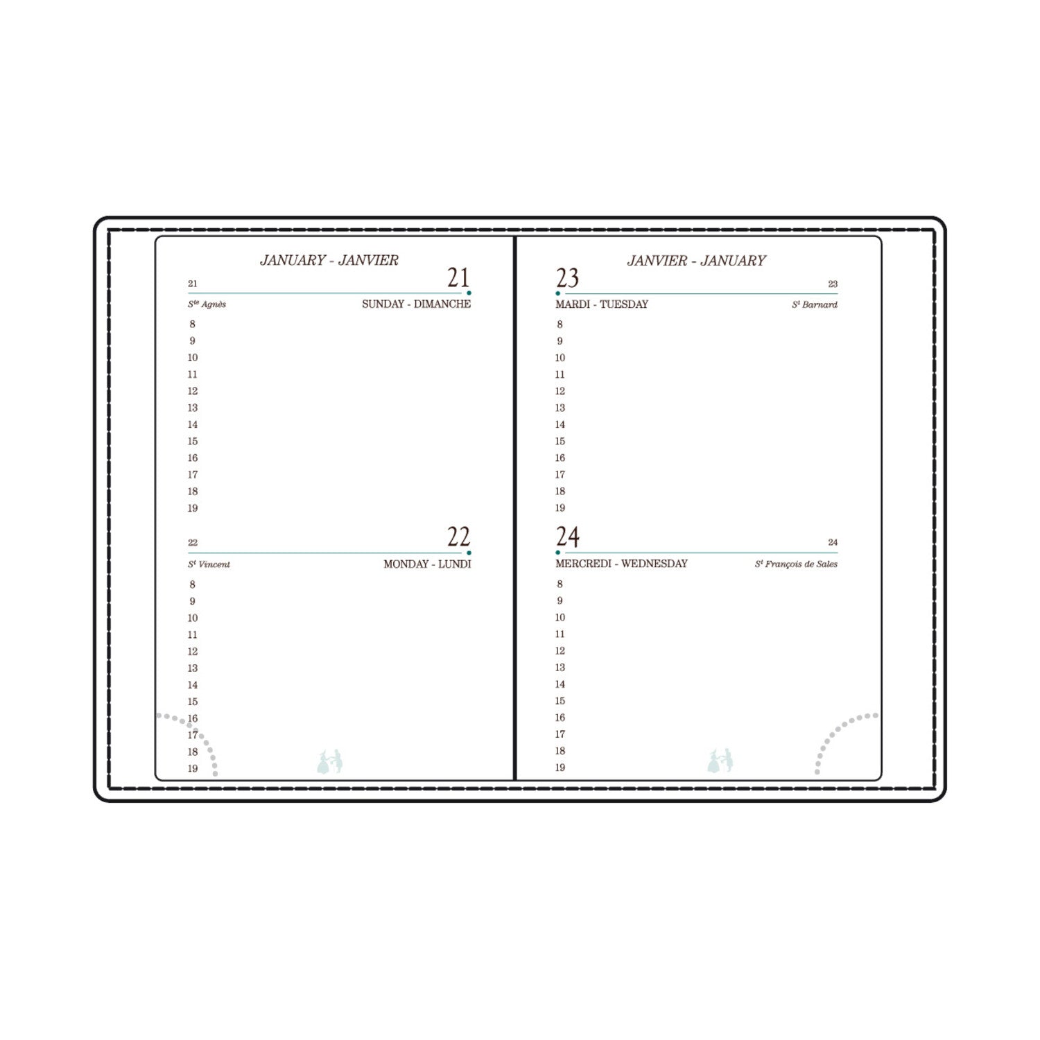 Recharge 2025 Agenda MIGNON A12 (12210M) - 2 jours par page - 12 x 7.8 cm - 3489390122108