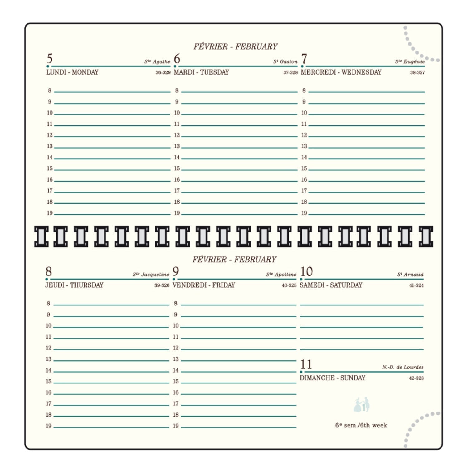 Recharge 2025 Agenda MIGNON IS16 (16350M) - 1 semaine sur 2 pages - 12 x 7.8 cm - 3489390163507