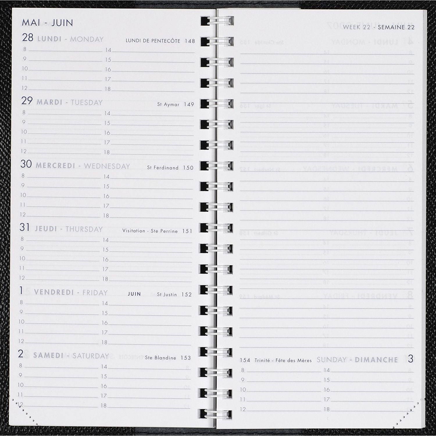 Recharge 2025 AGENDA MODERNE 7+NOTES INT3501 - 1 semaine + notes - 9 x 17 cm - 3338802150003