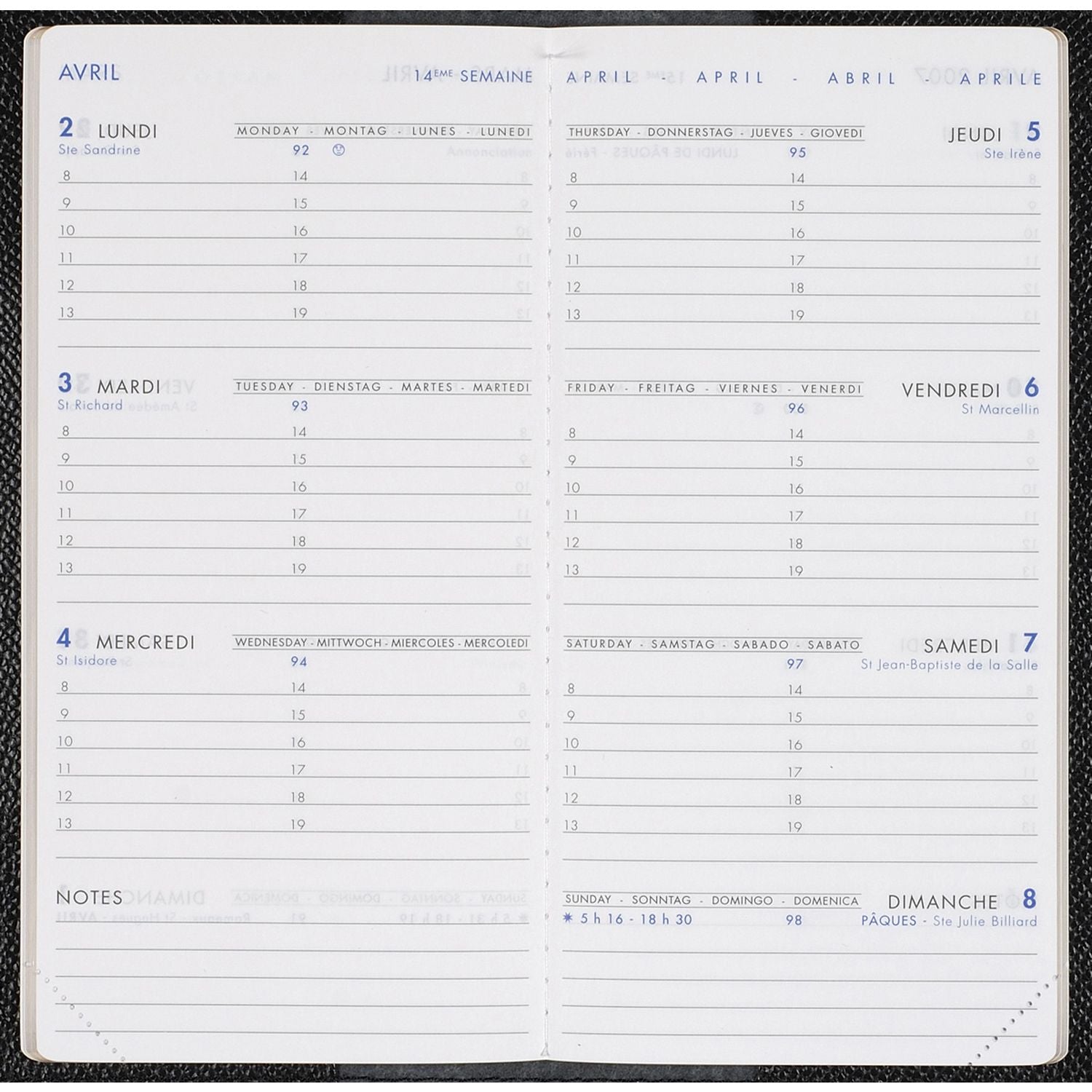 Recharge 2025 AGENDA MODERNE EUROPLAN INT951 - 1 semaine sur 2 pages - 9 x 17 cm - 3338802200005