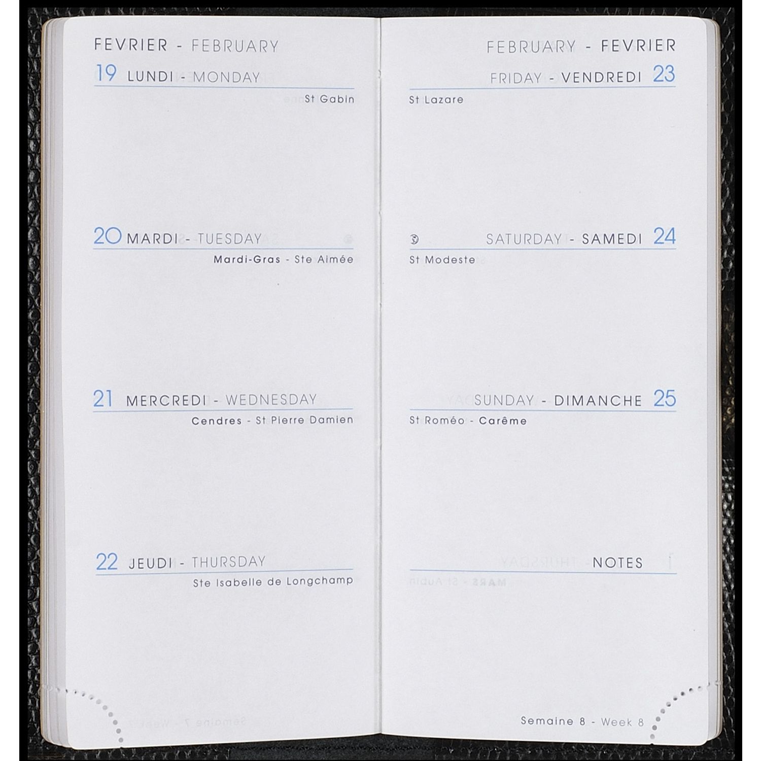 Recharge 2025 AGENDA MODERNE MINISEM INT851 - 1 semaine sur 2 pages - 6 x 14 cm - 3338801800008