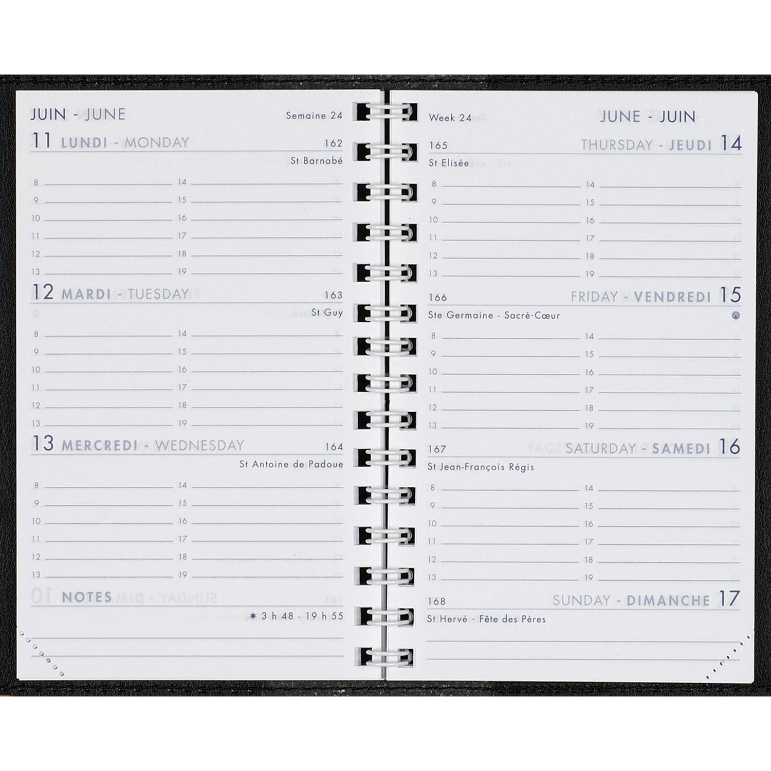 Recharge 2025 AGENDA MODERNE SEM INT8313S - 1 semaine sur 2 pages - 8.5 x 13 cm - 3338800700002